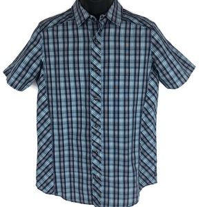 Prana Snap Front Mens Shirt Plaid Size Small